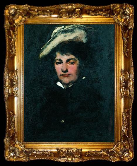 framed  Mihaly Munkacsy Portrait of Mrs. Mihaly Munkacsy, ta009-2